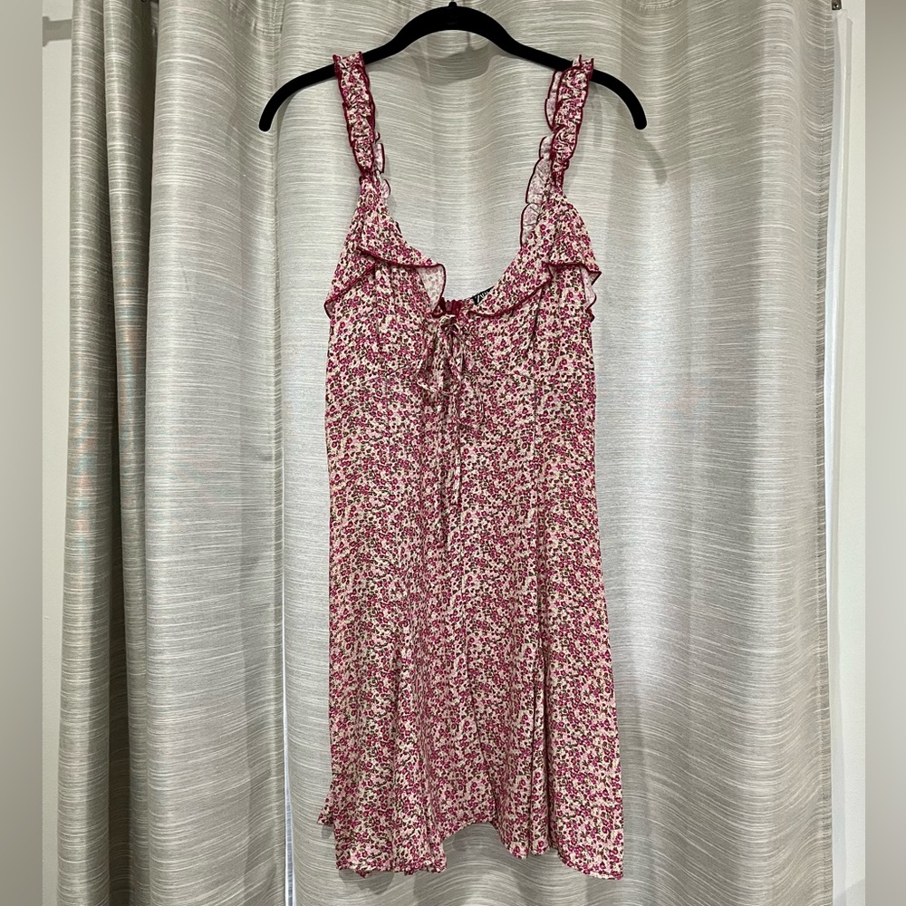 Pink Floral Zara Skater Dress